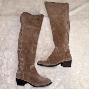 Vince Camuto Brown Over the Knee Boots Suede Pull-On